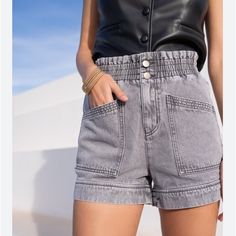 Nwt Oraije Paris Hugo Denim Shorts 10 High Waisted Blue See Pictures For Details Measurements Are Approximate Paris Blue, Paris Blues, Blue Denim Shorts, Blue Denim, Denim Shorts, High Waist, Color Blue, Size 10, High Waisted