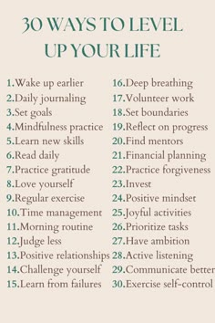 Embark on a life changing journey with these 30 powerful ways to make progress and level up your life! Dive into strategies for personal growth that cover essential areas like mastering self-discipline, enhancing communication skills, optimizing time management, setting meaningful goals, and cultivating mindfulness. Each step is a pathway to positive change, helping you unlock your full potential and create a life filled with purpose, productivity, and fulfillment. Start your journey to a better you today! | personal growth | self improvement | level up your life | productivity tips | self discipline | communication skills | time management | goal setting | mindfulness | positive change | productive | better you | your best self journey | happy lifestyle | success criteria Tiktok Girlies, 90s Playlist, Level Up Your Life, Momma Bear, Beautiful Handwriting, Writing Therapy, Personal Improvement