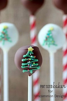 christmas cake pops are decorated with sprinkles