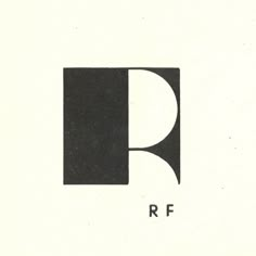 a black and white logo with the letter rf