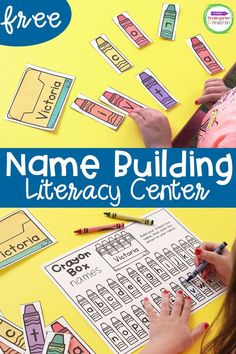 Build Your Name Preschool, Fun Ways To Learn How To Spell Your Name, Fun Ways To Learn To Write Your Name, Literacy Crafts For Kindergarten, Spell Name Activities, Prek Name Recognition Activities, Name Recognition Kindergarten, Color Literacy Activities Preschool, Name Building Activities Kindergarten