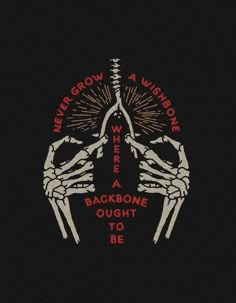 two hands holding each other with the words never grow a wishbone