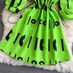 Materials: other Size: one size Color: green, white Sweater Skirt, Letter Prints, Drawstring Backpack, Print Dress, V Neck, Skirt, Green, White, Color