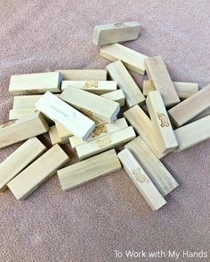 a pile of wooden blocks laying on the floor