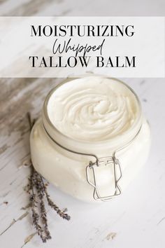 creamy whipped tallow balm in jar with dried lavender Tallow Recipe, Essential Oil Combos, Whipped Tallow Balm, Face Cream Recipe, Whipped Tallow, Tallow Balm, Tallow Soap, Balm Recipe