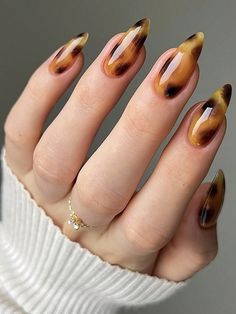 Multicolor  Collar    Color Nails Embellished   Beauty Tools Thanksgiving Nails Color, Nail Spring, Unghie Sfumate, Nails Gel Nails, Custom Press On Nails, Leopard Nails, Seasonal Nails, Thanksgiving Nails, Nail Swag