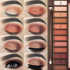 Brown Smokey Eye Makeup Tutorial, Brown Smokey Eye Makeup, Gold Smokey Eye, Brown Smokey, Smokey Eye Makeup Tutorial, Smokey Eye For Brown Eyes, Brown Makeup, Eye Tutorial, Stunning Eyes