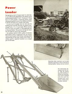 an advertisement for the power loader with pictures of it