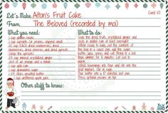 a printable recipe for children to make their own christmas carols - themed cookies