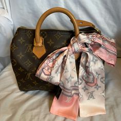 Questions? Leave A Comment Below! Louis Vuitton Pink, Bags Louis Vuitton, Twilly, Louis Vuitton Bags, Leave A Comment, Silk Scarf, Louis Vuitton Bag, Bag Lady, Louis Vuitton