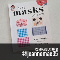 an easy mask to sew book with instructions on how to make masks for children