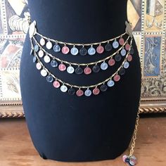 Craft Designer Signed Coin Belt/necklace - Etsy Coin Skirt, Belt Necklace, Moonglow Necklace, Coin Belt, Desert Hot Springs, Statement Belt, Costume Jewelry Sets, Stars Craft, Mid Century Jewelry