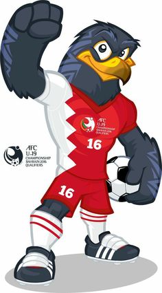 a cartoon bird wearing a soccer uniform