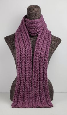 This scarf will keep you cozy and stylish in cold Winter weather. Measures 70 inches long and 6 inches wide.  Can be worn multiple ways. Made with a chunky wool blend yarn for warmth and easy care.  Machine washable. Crochet Winter Scarf, Purple Yarn, Yarn Scarf, Scarf Yarn, Chunky Scarves, Crochet Inspo, Crochet Winter, Chunky Wool, Winter Weather