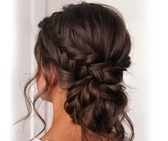 Loose Side Braids, Bridesmaid Updo, Large Curls, Teased Hair, Bridesmaid Hair Updo, Low Bun, Bridesmaid Hairstyles