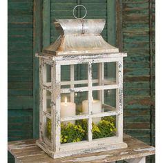 Large Windowpane Lantern - River Chic Designs Lantern Centerpieces, Large Lanterns, Rustic Lanterns, Shabby Chic Room, Candle Lantern, Shabby Chic Bedrooms, Shabby Chic Diy, Shabby Chic Kitchen, Lanterns Decor