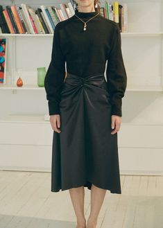 Carmen satin skirt – Yeon Elegant Ruched Silk Skirt, Elegant Silk Skirt With Ruched Detail, Elegant Ruched Flared Skirt, Elegant Flared Skirt With Ruched Detail, Elegant Asymmetrical Skirt With Folds, Chic Ruched Satin Skirt, Chic Ruched Midi Skirt, Relaxed Silk Skirt For Fall, Silk Midi Skirt For Fall