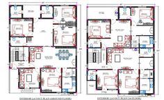 two story house plan with 3 bedroom and 2 bathrooms in the floor plans for small houses