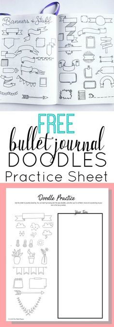 Free Bullet Journal Doodles Printable Practice Sheet Doodles Printable, Printable Bullet Journal, Bullet Journal Printables, Bujo Inspiration, Bullet Journal Spread, Bullet Journal Layout, Bullet Journal Inspo, Journal Layout, Bullet Journal Doodles