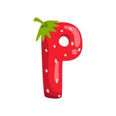 the letter p is made up of a strawberry