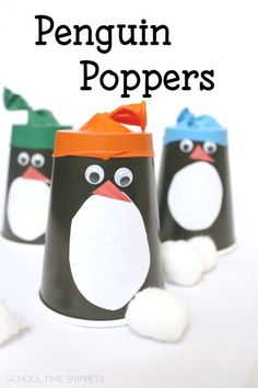 three penguin poppers with the title overlay that reads, how to make penguin poppers