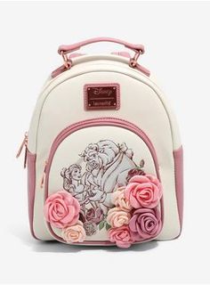 Loungefly Disney Backpack Minnie, Cute Backpack For Disney, Disney Loungefly Backpack Cinderella, Beauty And The Beast Purses, Preppy Disney Backpack, Disney Merch Pink, Disney Themed Gift Boxes, Disney Backpack Purse, Disney Christmas Loungefly Backpack