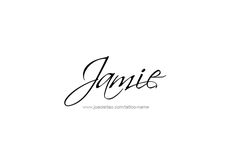 the name janie written in cursive writing on a white background with black ink