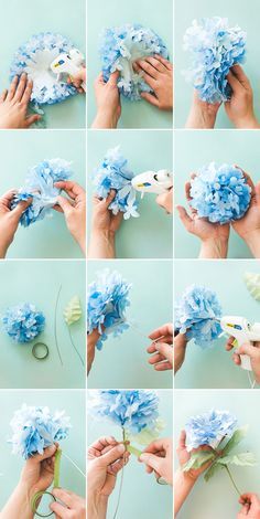 step by step instructions on how to make paper flowers