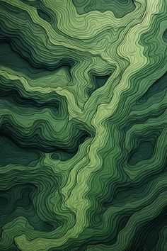 an abstract green background with wavy lines