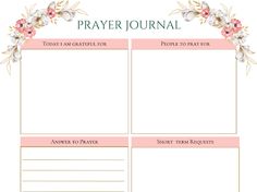 a prayer journal with flowers and leaves on the front, in pastel pinks