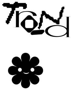 some type of black and white logo with flowers