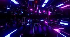 an abstract background with purple and blue lights in the center, including rectangles