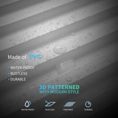 an advertisement for the 3d patterned with modern style water - proof window coverings