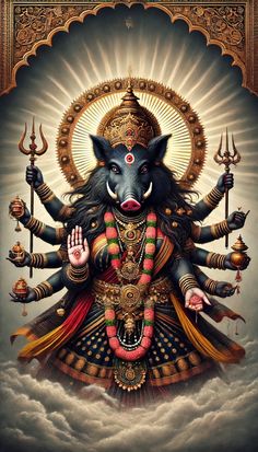 a painting of the hindu god