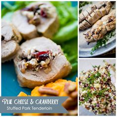 blue cheese and cranberry stuffed pork tender