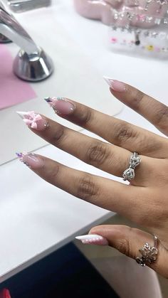 Short Stilleto Nail Design, Short Stilleto Nails Acrylics, Extra Short Nails, Turquoise Acrylic Nails, Nails Sets, Pointy Nails, Colored Acrylic Nails, Girly Acrylic Nails