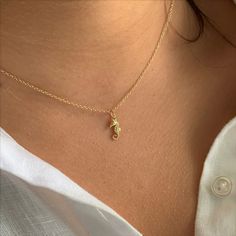 This small 18K Gold Vermeil seahorse pendant necklace is simple and delicate, and perfect for pairing with other minimalist boho chic style jewelry pieces All of our jewelry is 18K gold vermeil or silver. Hypoallergenic. Nickel free. Non-tarnish. Product Details Handmade with Love Length 16" with 2" extension Materials: Gold, Silver Closure: Spring Ring Clasp Style: Minimalist Packaging: Complimentary Bellaboho giftbox and pouch included with your order. Our jewelry comes inside small clear pouc Minimalist Packaging, Seahorse Necklace, Seahorse Pendant, Boho Chic Style, Keep Jewelry, Gold Pendant Necklace, Boho Chic Fashion, Style Jewelry, Spring Rings