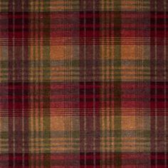 a plaid pattern with red, green and yellow colors on the fabric is shown in this image