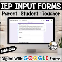 An effective IEP is developed based on accurate comprehensive information about the student during an IEP meeting.  Parents, General Education Teachers, and the Student, along with the Special Education team play an important role in the development of the IEP.  Your download will include links to Google Forms to add to your Drive.  This resource includes an efficient and confidential way to gather information from parents, students, and teachers to use when writing an IEP.  Included in this res Iep For Parents, Meeting Parents, Teacher Input Form For Iep, Iep Data Binder, Iep Parent Input Form, Parent Teacher Documentation Form, Special Education Accommodations, General Education Teacher Iep Input Form, Iep Writing