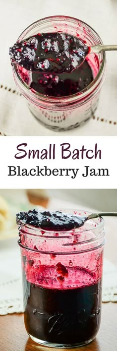 small batch blackberry jam in a glass jar