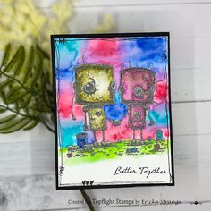 Topflight Stamps: Love Bots: A Rustic Valentine’s Day Card