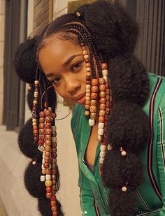 Natural Hairstyles For Summer, Braids And Beads, Curly Nikki, Hairstyles For Summer, Go Big Or Go Home, Hair Afro, Afro Punk, Hair Reference, African Hairstyles