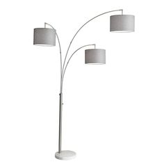 a floor lamp with three lamps on each side and one light on the opposite side