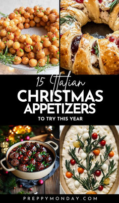 Italian Christmas Appetizers Holiday Apps Christmas, Best Christmas Eve Appetizers, Christmas Eve Appetizers Vegetarian, Italian Food For Christmas Dinner, Italian Sides Appetizers, Christmas Appetizers Wreath, Healthy Christmas Appetizers Party, Christmas Appetizer Buffet Display, Winter Appetizer Recipes