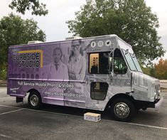 the curbside studio truck is parked in a parking lot