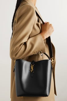 SAINT LAURENT Le 37 leather bucket bag | NET-A-PORTER Ysl Bucket Bag, Bucket Bags Outfit, Ysl Bags, Yves Saint Laurent Bags, Brand Bags, Bags Aesthetic, Leather Bucket Bag, Leather Bucket, Designer Shoulder Bags