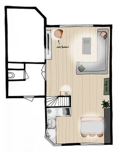 the floor plan of a small apartment