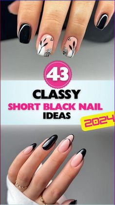 Short Black Nail Ideas, Short Black Nails, Black Nail Ideas, Color Block Nails, Chic Nail Designs, Finger Tattoo For Women, Chic Nail Art, Natural Nail Care, Spring Nail Designs