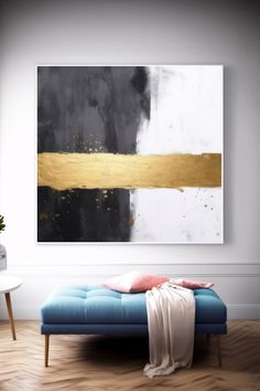 Original handmade abstract painting with black, white, and gold tones featuring bold brushstrokes and a striking horizontal gold accent Gold Abstract Wall Art, Black White And Gold, Black White Gold, Gold Accent, Abstract Wall Art, Unique Pieces, Office Decor