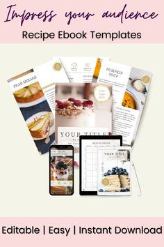 Recipe ebook, Cookbook template, recipe ebook idea, recipe template idea, cookbook template idea, Canva editable template, editable ebook Pumpkin Soup